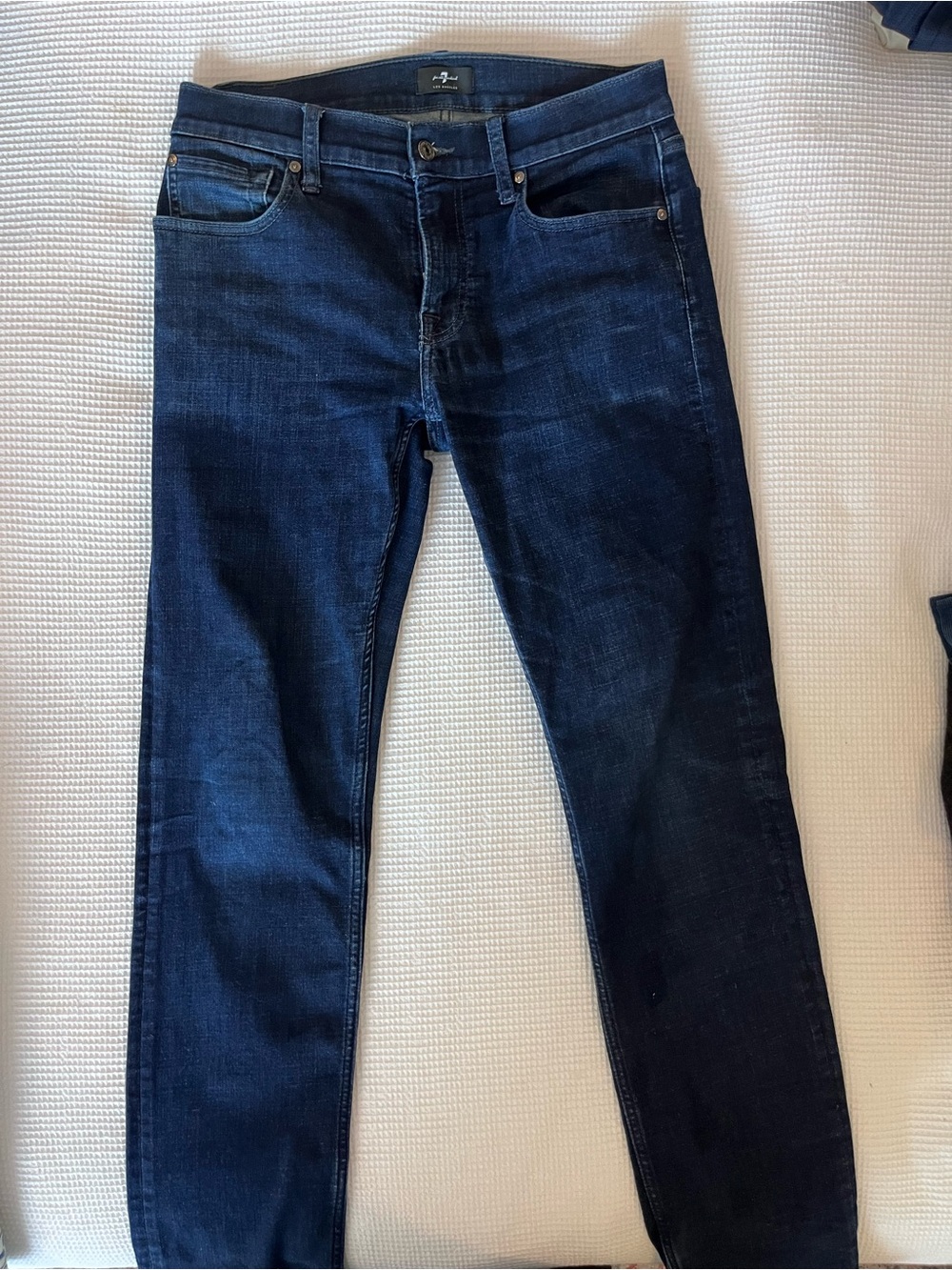 7 For All Mankind Men's Indigo Slim Straight Stretch Jeans
